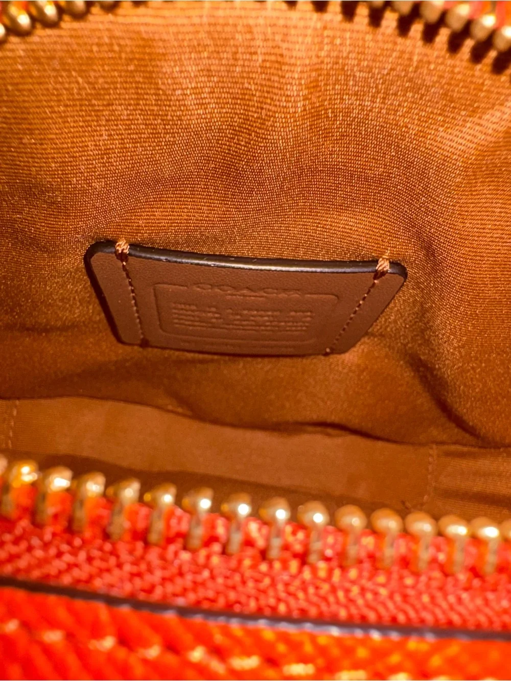 COACH Orange Jack-o'-Lantern Round Crossbody Bag